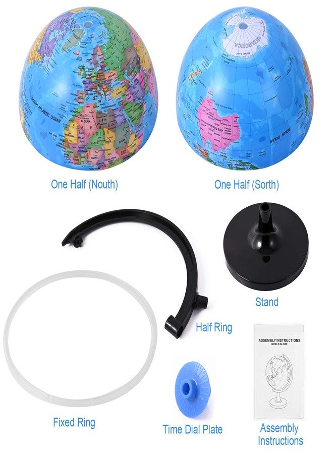 Wizdar 8'' World Globe for Kids Learning, DIY Assemble Educational Rotating World Map Globes Large Size Decorative Earth Children Globe for Classroom Geography Teaching, Desk and Office Decoration - Image 5
